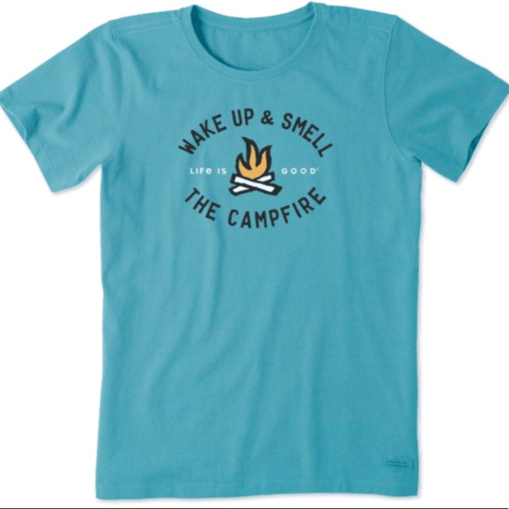 NWOT Life Is Good Smell the Campfire Crusher Tee ~ Small